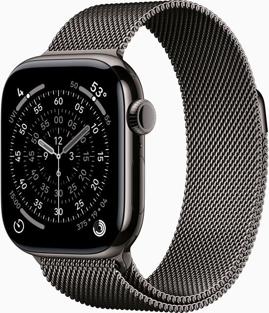 Apple watch 11   wifi  5g   42mm   slate titanium case with slate milanese loop1